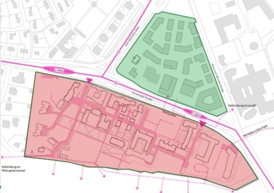 Plan für die verkehrliche Erschließung des neuen Quartiers